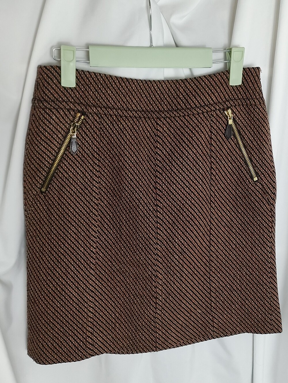 Ann Taylor Pencil Skirt Textured Brown Black Size 0 Petite